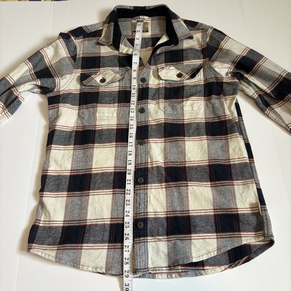 Men's Wind River, Plaid Button up Shirt in Navy, White & Red, Sz Large. - Picture 6 of 8